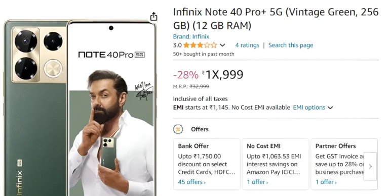 Infinix Note 40 Pro 5G Smartphone Offer