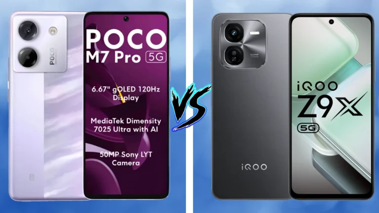 Poco M7 Pro Vs iQOO Z9x 5G Smartphone Comparison